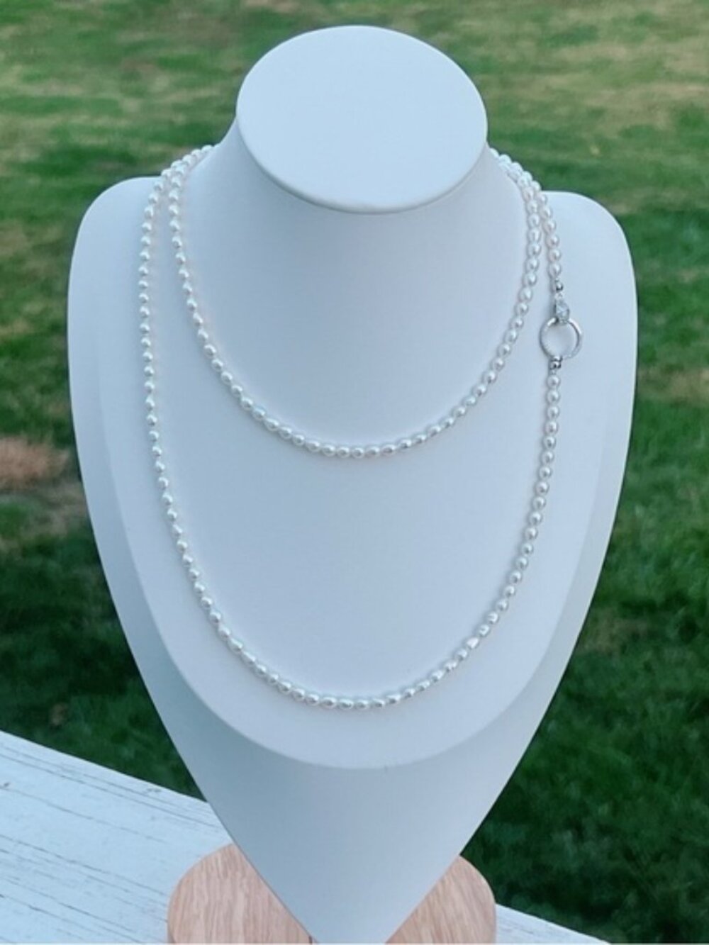 O100 Handmade Freshwater Baby Pearl Long Necklace
